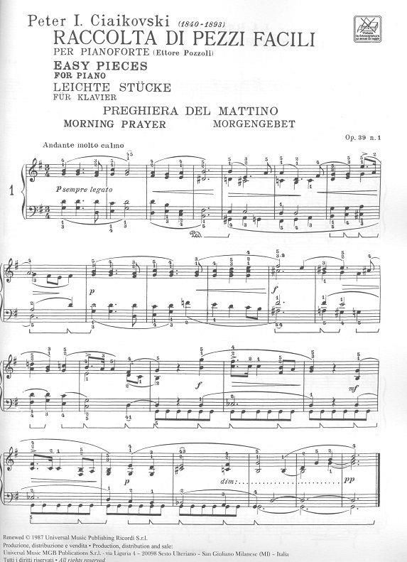 Il Mio Primo Ciaikovski - Ed. E. Pozzoli - 9 Pezzi Facili Per Pianoforte - pro klavír
